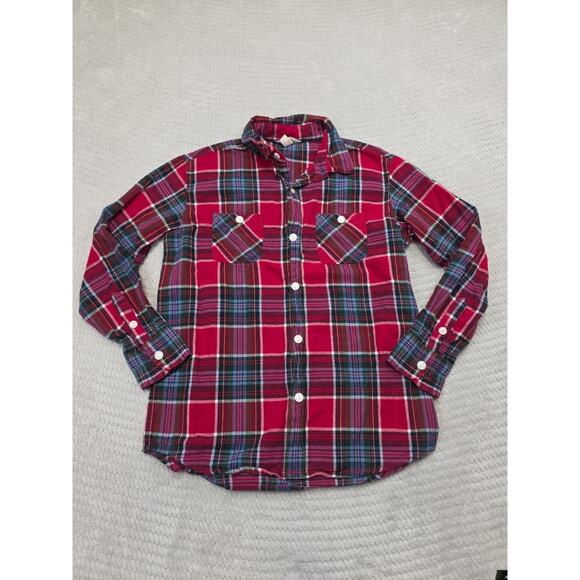 Lands' End Other - Lands End Kids Shirt Boys Large 14/16 Red Plaid Flannel Button Up